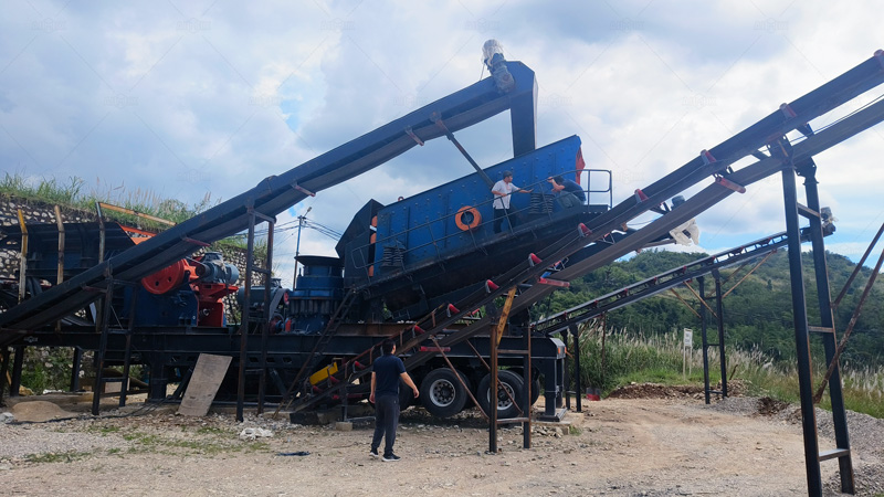 100 tph Granite Crushing Plant Operation on-site