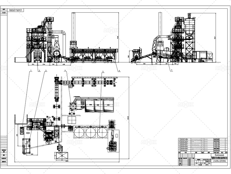 100tph asphalt batch plant layout for Kyrgyzstan