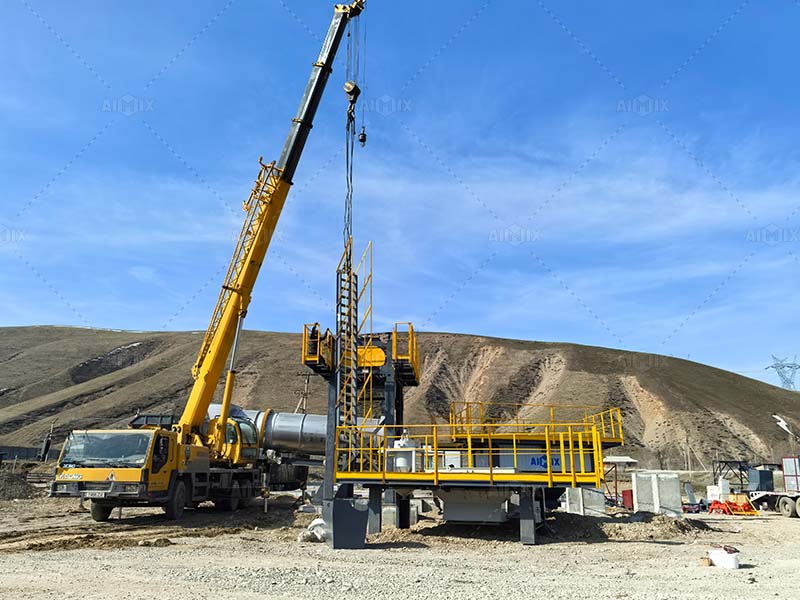 100TPH asphalt mix plant installation in Kyrgyzstan