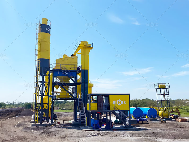 100tph stationary asphalt batch mix plant cost for producing asphalt aggregate in Indonesia