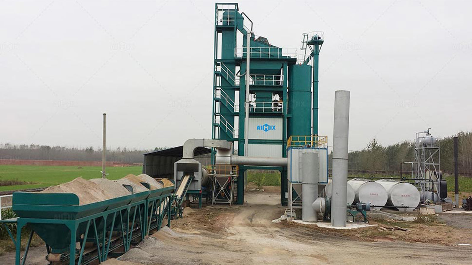 100tph Stationary Asphalt Batch Mix Machine
