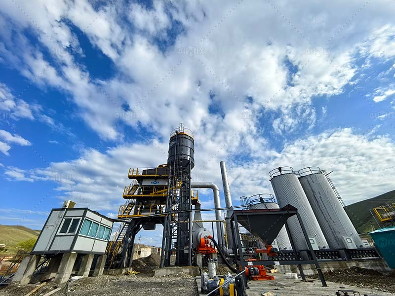 100tph stationary asphalt batching plant for road construction in Kyrgzstan