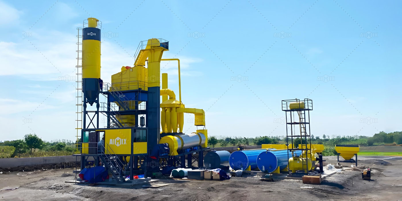 100tph stationary batch asphalt plant for producing asphalt aggregate in Indonesia
