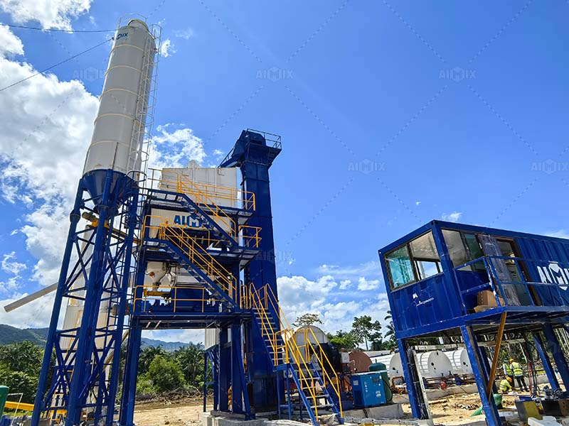 120tph central hot mix plant for road building in Jamaica