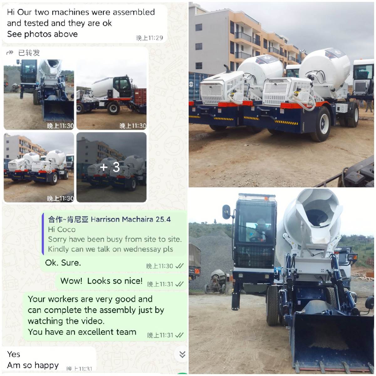2 self loading mixers successfully installed and tested