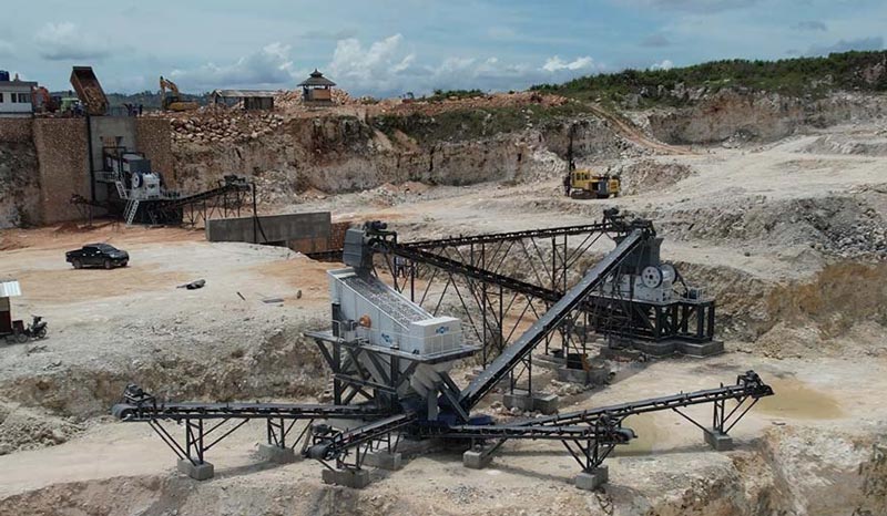 200tph Limestone crushing machine plant operation in Indonesia