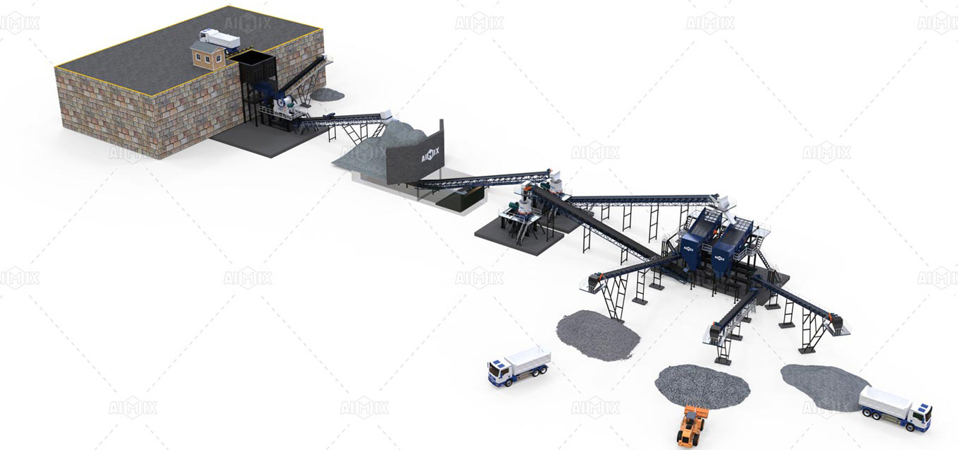 3D picture of granite crushing plants