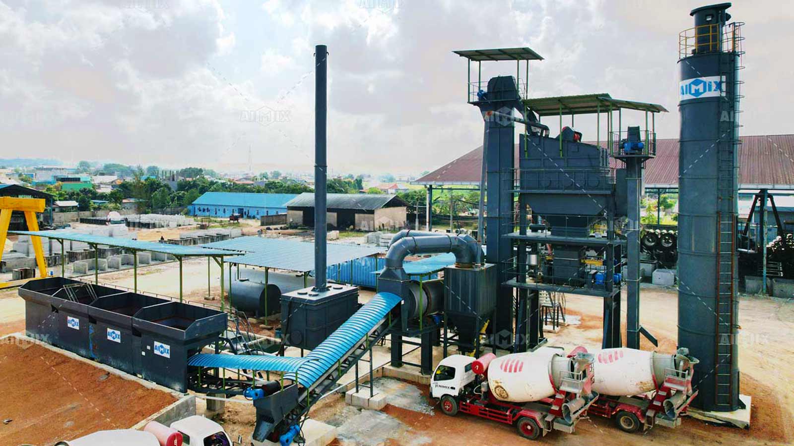 80T stationary hot asphalt mixing plant