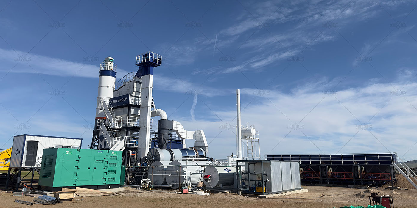 80tph bitumen batching plant producing aggregates in Mongolia