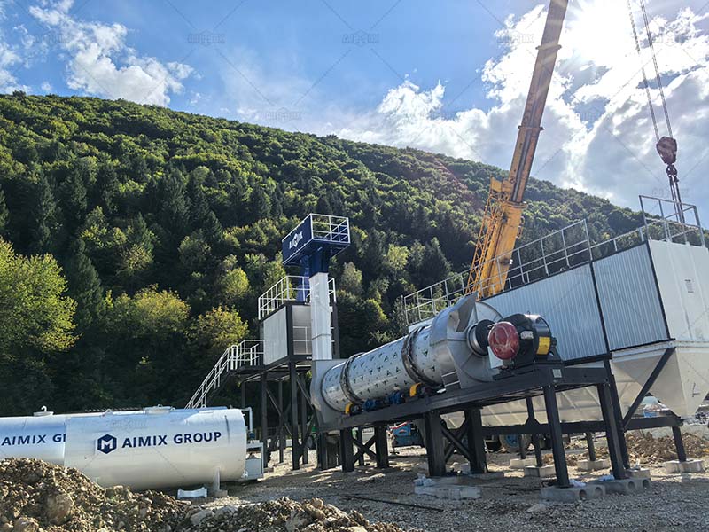 80TPH mobile asphalt drum mix plant installation in Sarajevo, Bosnia and Herzegovina