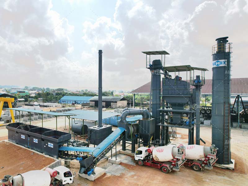 80tph stationary asphalt batch mix plant