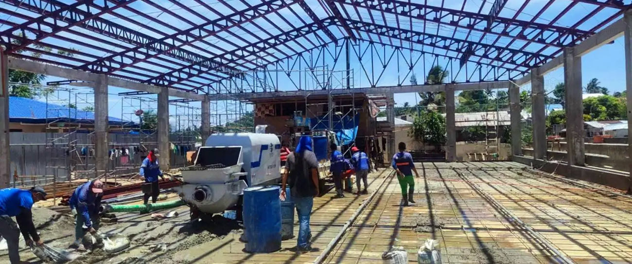 ABT30C tow behind concrete pump for the Philippines seaside resort