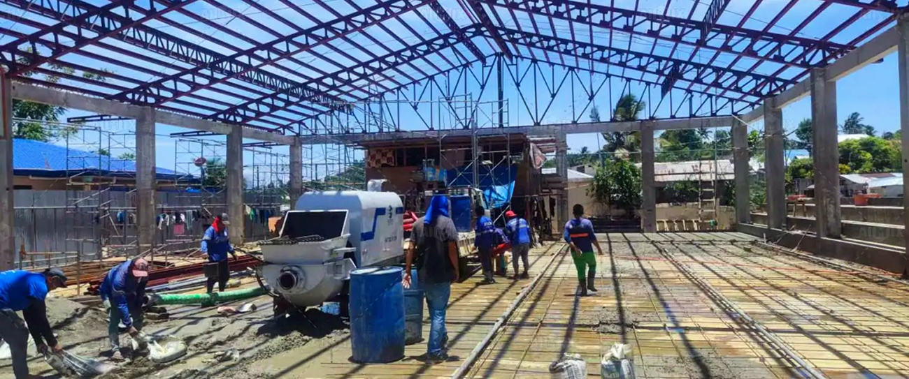 ABT30C trailer type concrete pump construction for the Philippines seaside resort