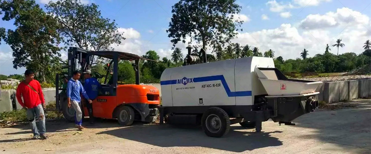 ABT40C stationary trailer concrete pump for the Philippines Factory Expansion