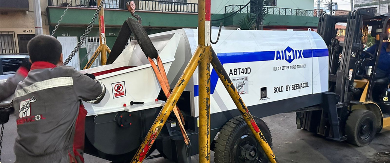 ABT40D towable concrete pump for Colombia house construction