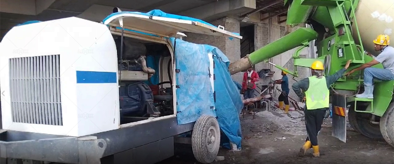 ABT60C trailer 60m3 h concrete pump for Malaysia high-rise building construction