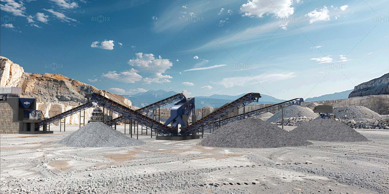 aggregate production plant crushing process on-site