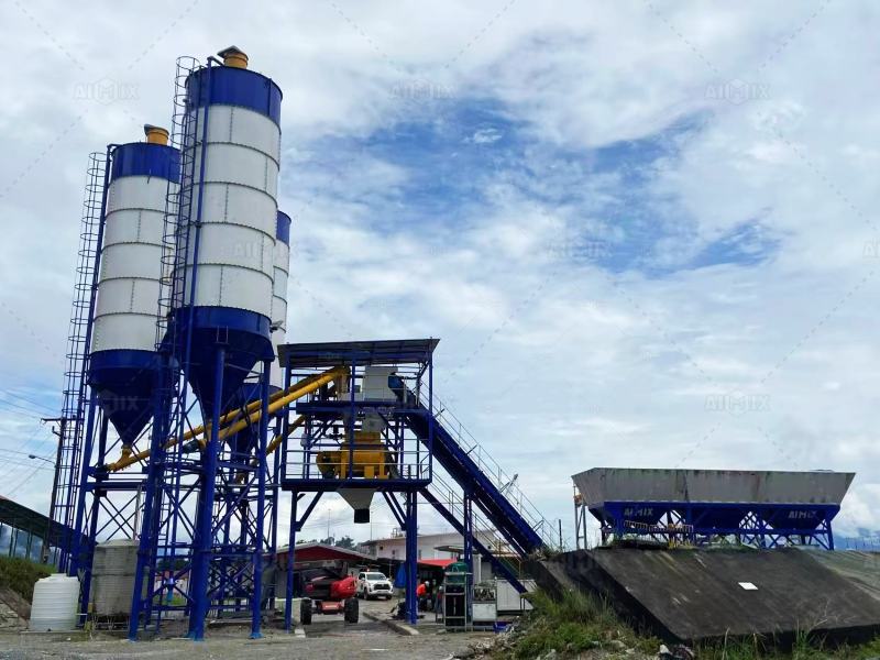 Aimix AJ60 stationary batch plant for Laos