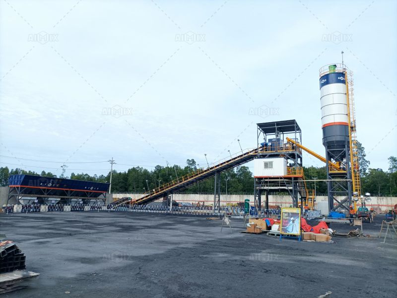 Aimix AJ90 concrete plant in Papua of Indonesia