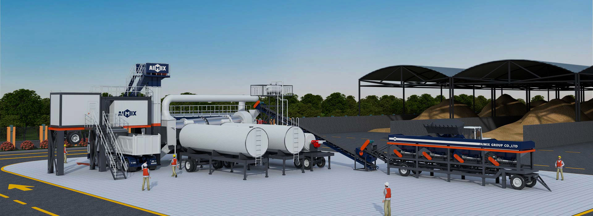 AIMIX continuous mobile drum mix plant for sale on site