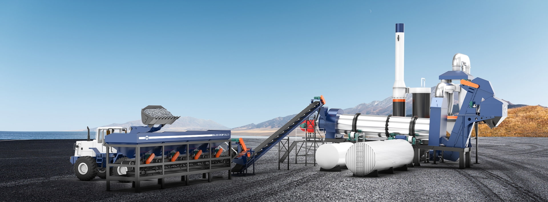 drum plant for road construction