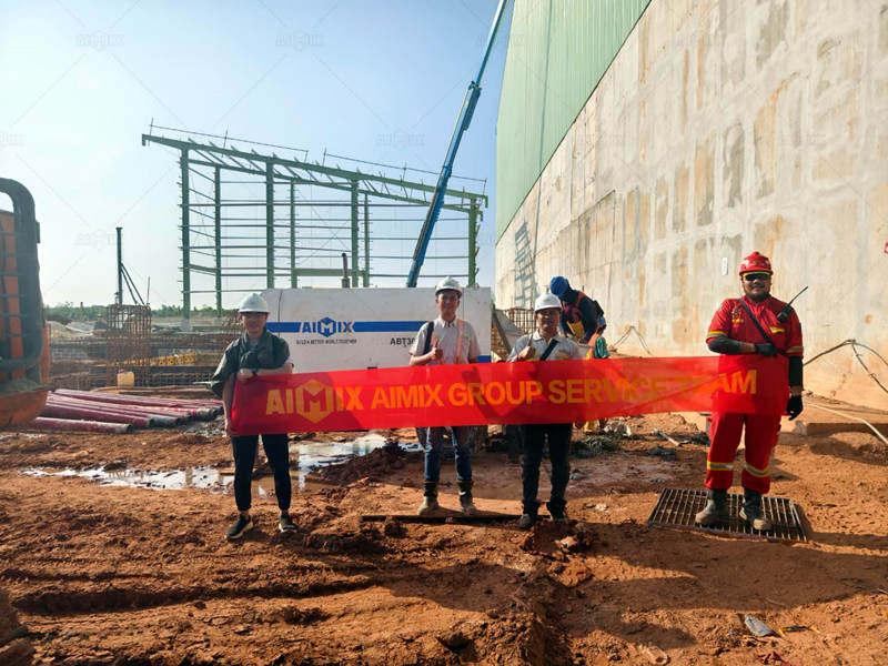 Aimix group service team for abt30c towable concrete pump for sale