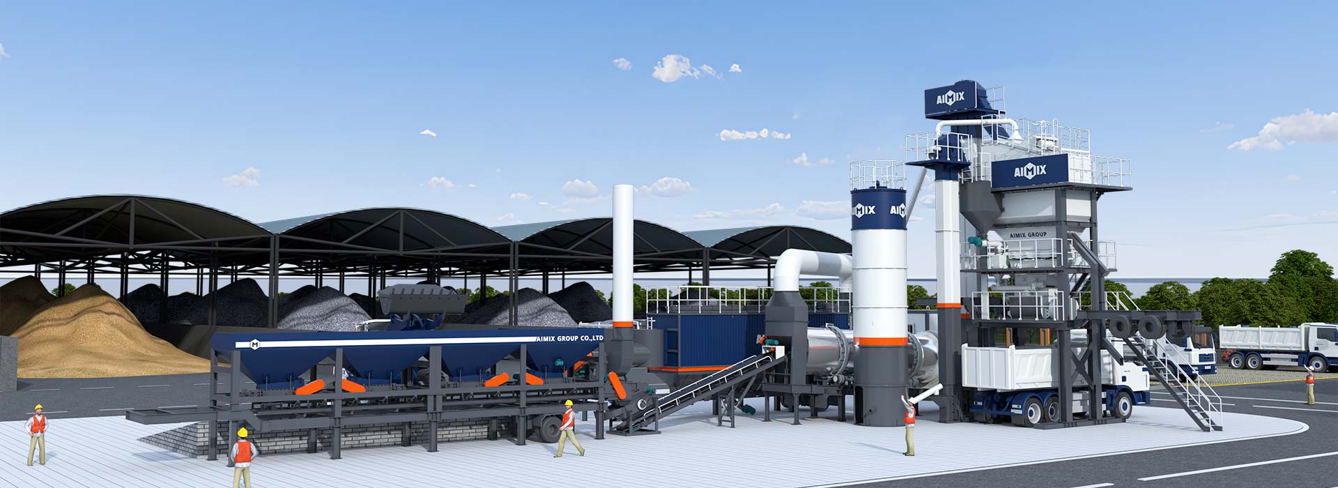 AIMIX mobile asphalt batching plant 3D drawing