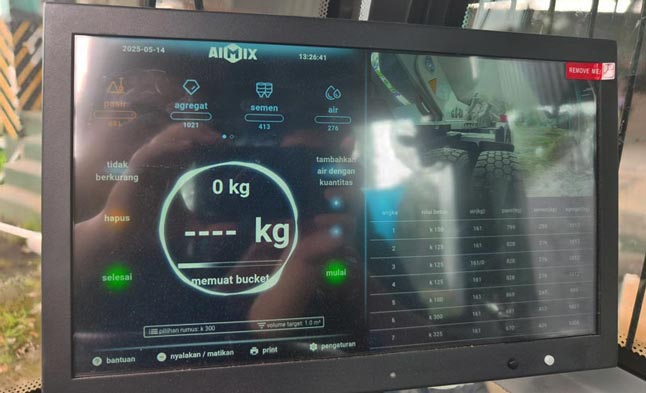 Aimix self loading mixer display screen