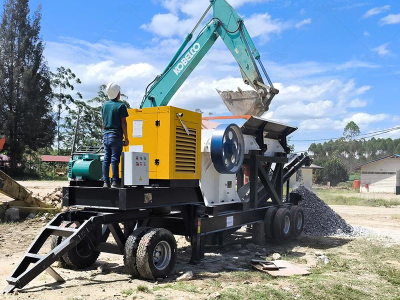 aimix small mobile jaw crusher machine for road base project in Indonesia