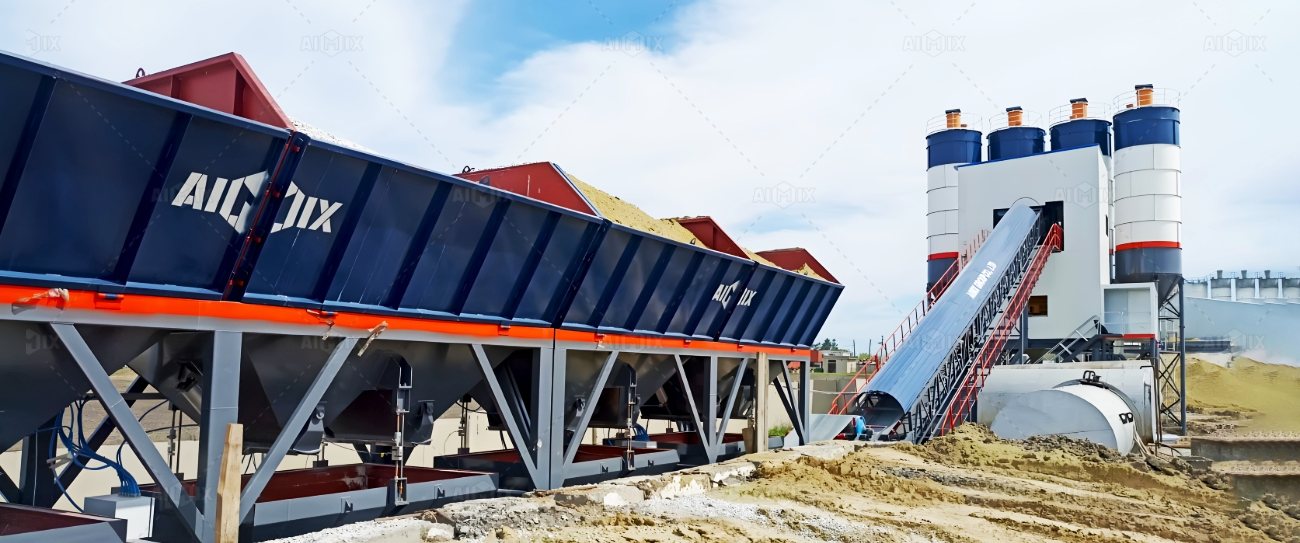 Aimix stationary concrete batching plant solution