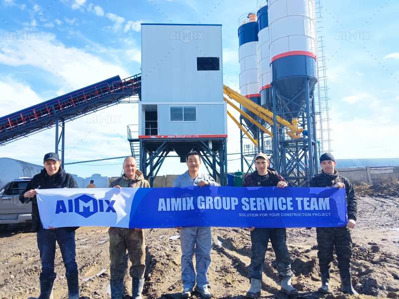 AJ-180 belt type ready mix plant for Kazakhstan