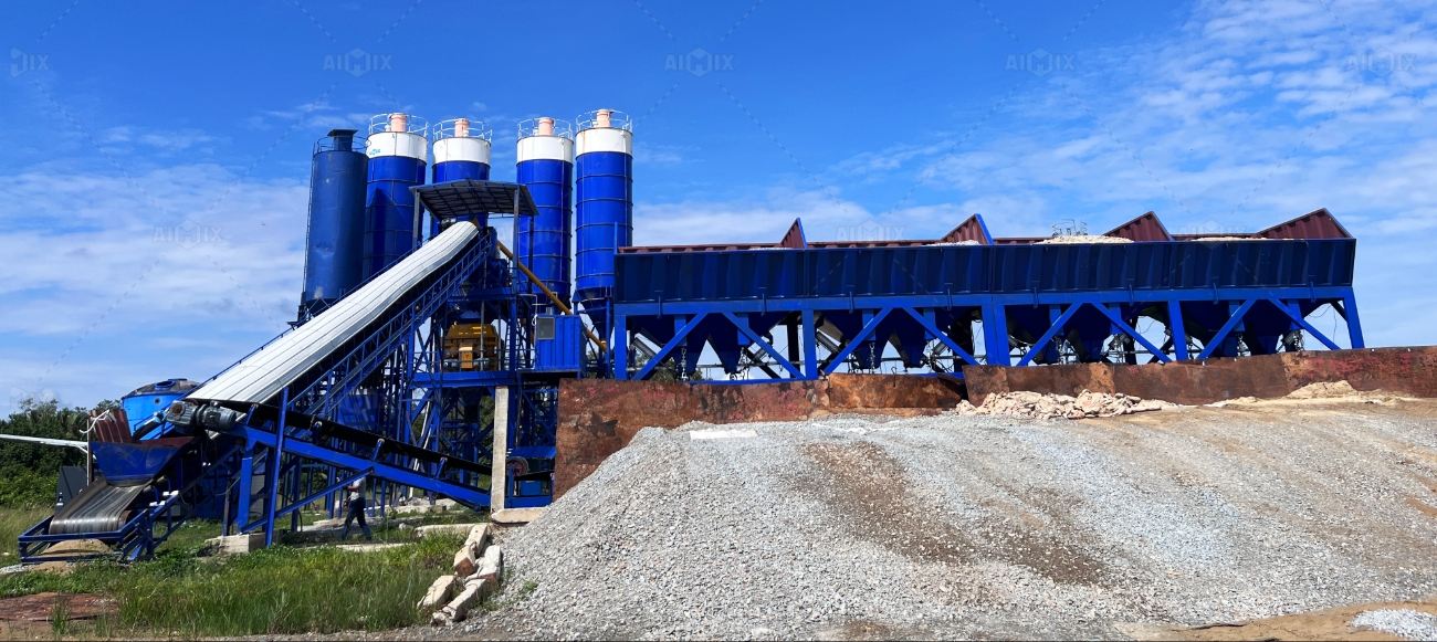 AJ-180 ready mix concrete batch plant in Malaysia