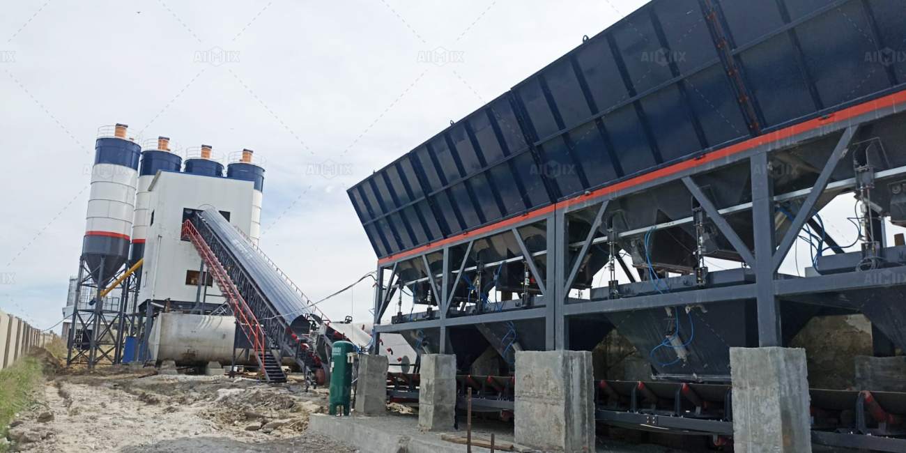 AJ-180 stationary batching plant for Kazakhstan