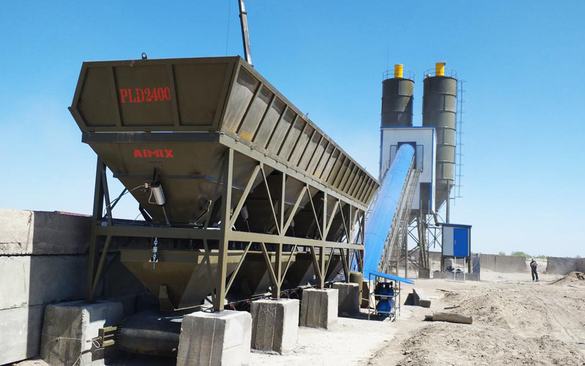 AJ-90 belt conveyor concrete plant in Uzbekistan