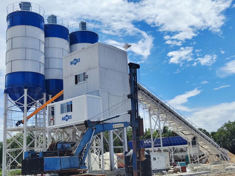 AJ180 belt type concrete batching plant