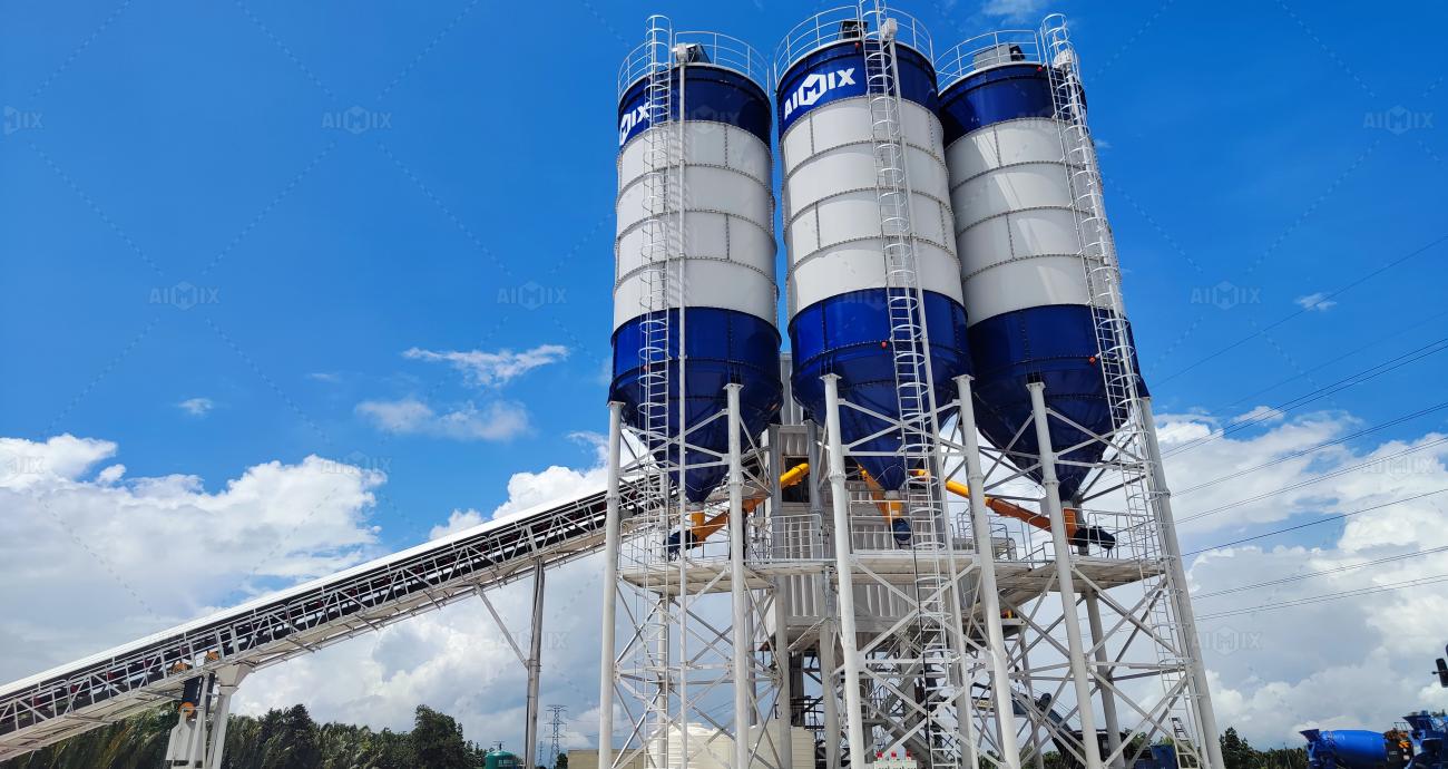 AJ180 stationary batching plant solution for Malaysia