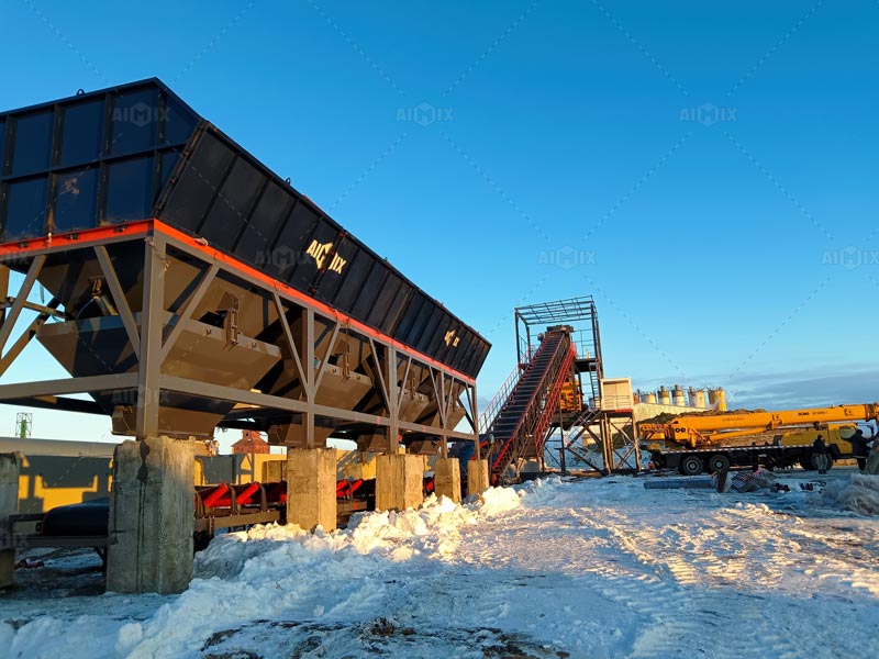 AJ180 stationary concrete batching plant Kazakhstan