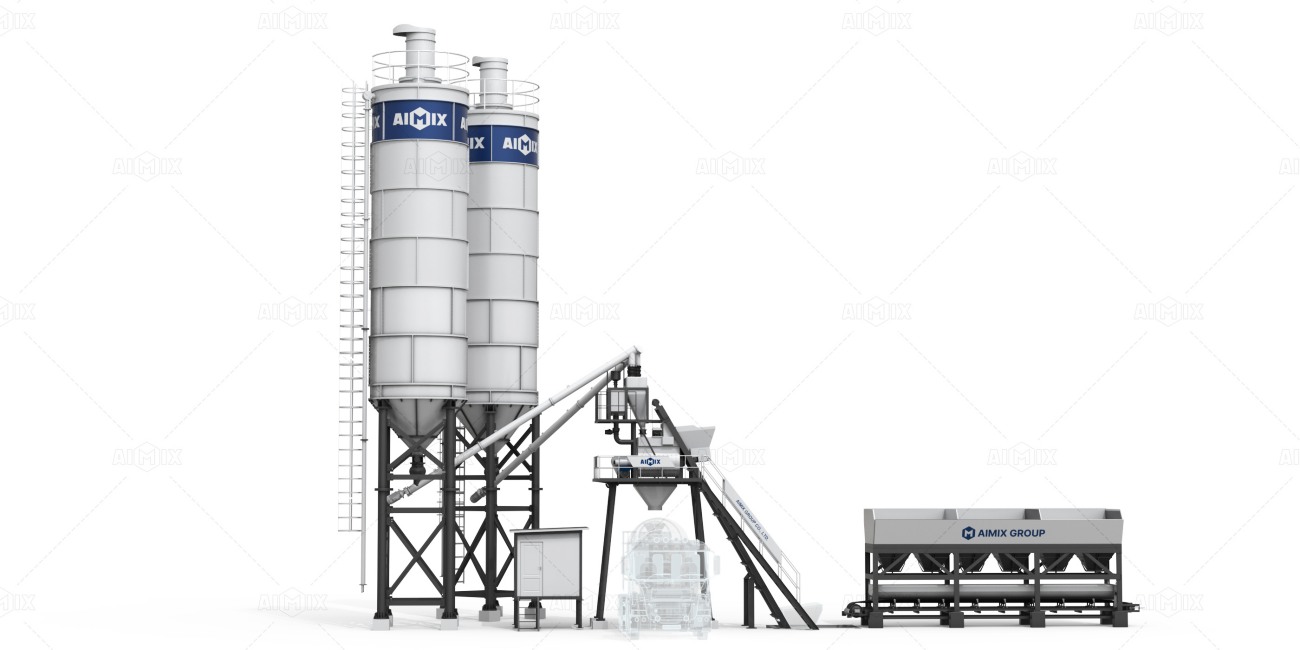 AJ50 hopper type stationary batching plant