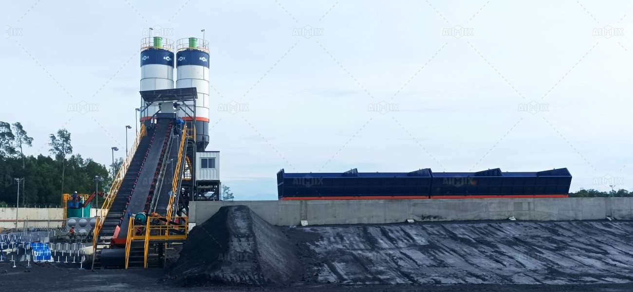 AJ90 concrete mixer plant in Indonesia