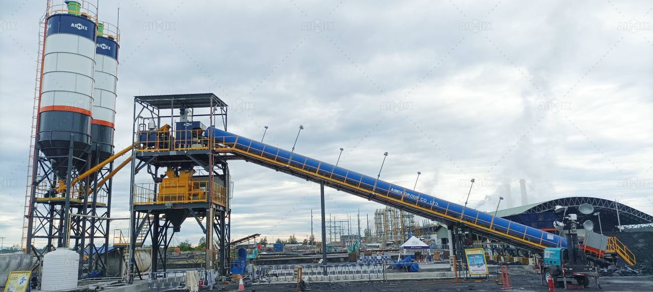 AJ90 stationary batching plant for Indonesia