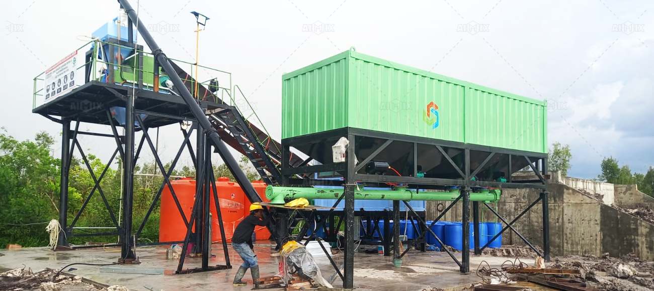 AJG-50 dry mix batching plant for Indonesia
