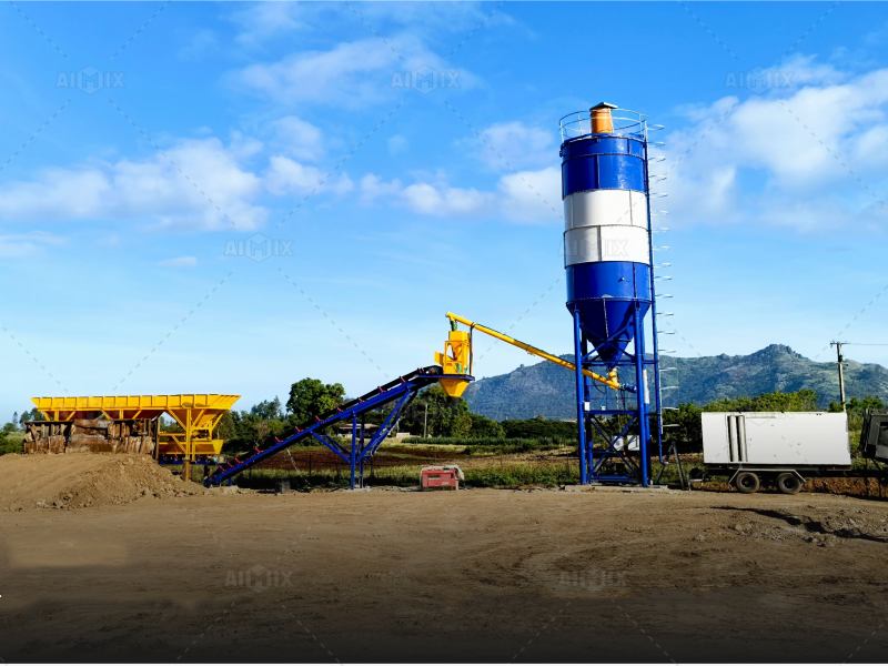 AJG stationary type dry mix batching plant