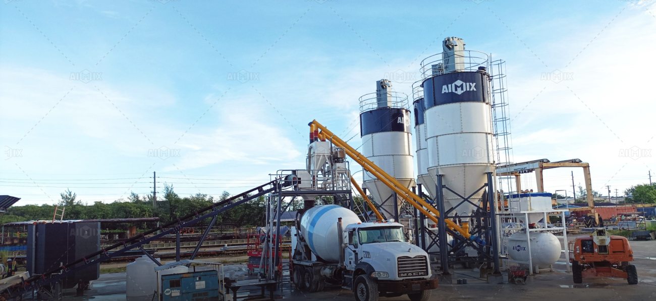 AJG50 dry mix batching plant for customer in Guam