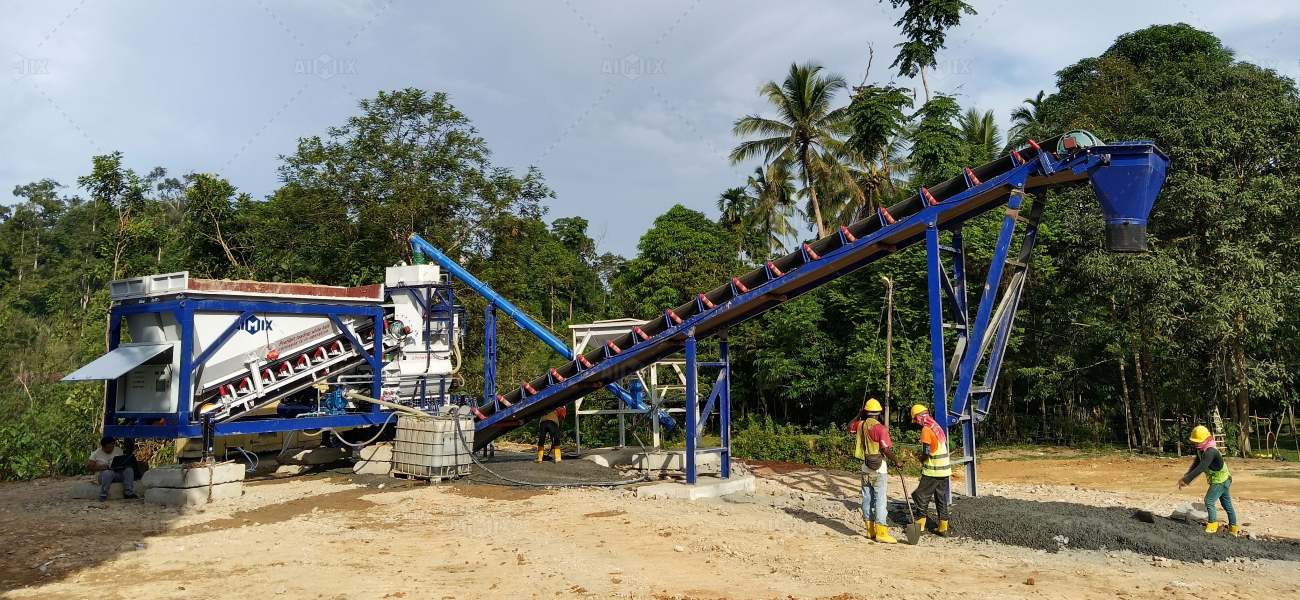AJSY35 compact batching concrete plant for Malaysia