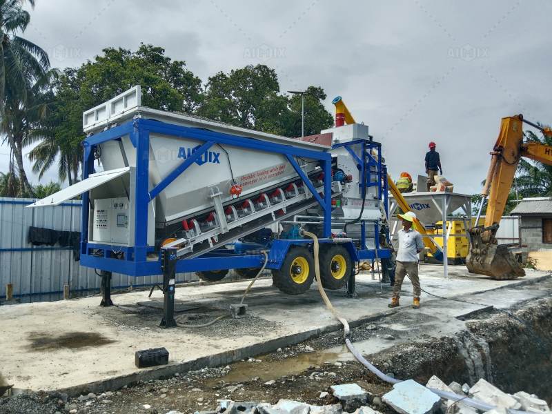 AJSY35 compact type batching concrete plant