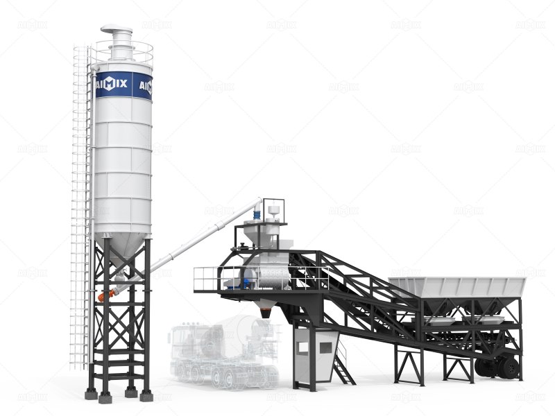 AJY mobile type concrete batch plant