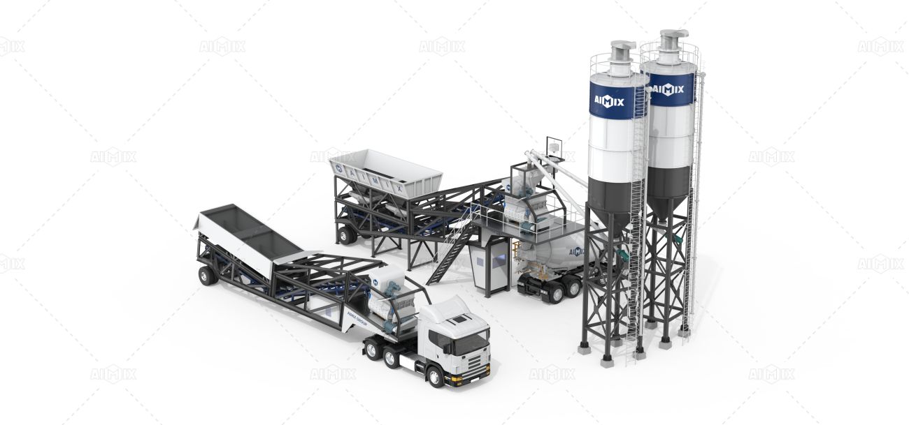 AJY series mobile concrete batching plants