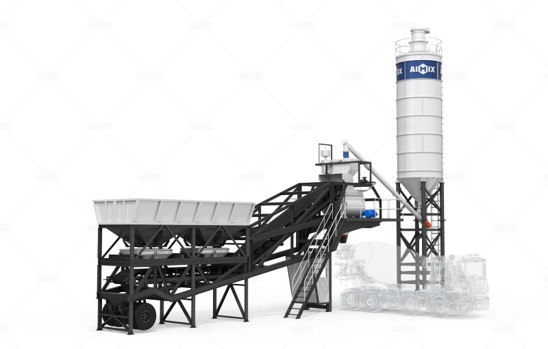 AJY type portable batch plant with vertical silo