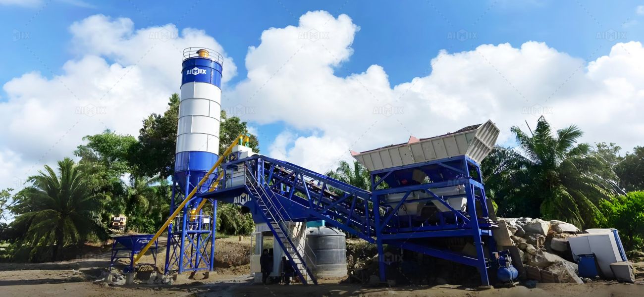AJY35 mobile concrete plant installed in Malaysia