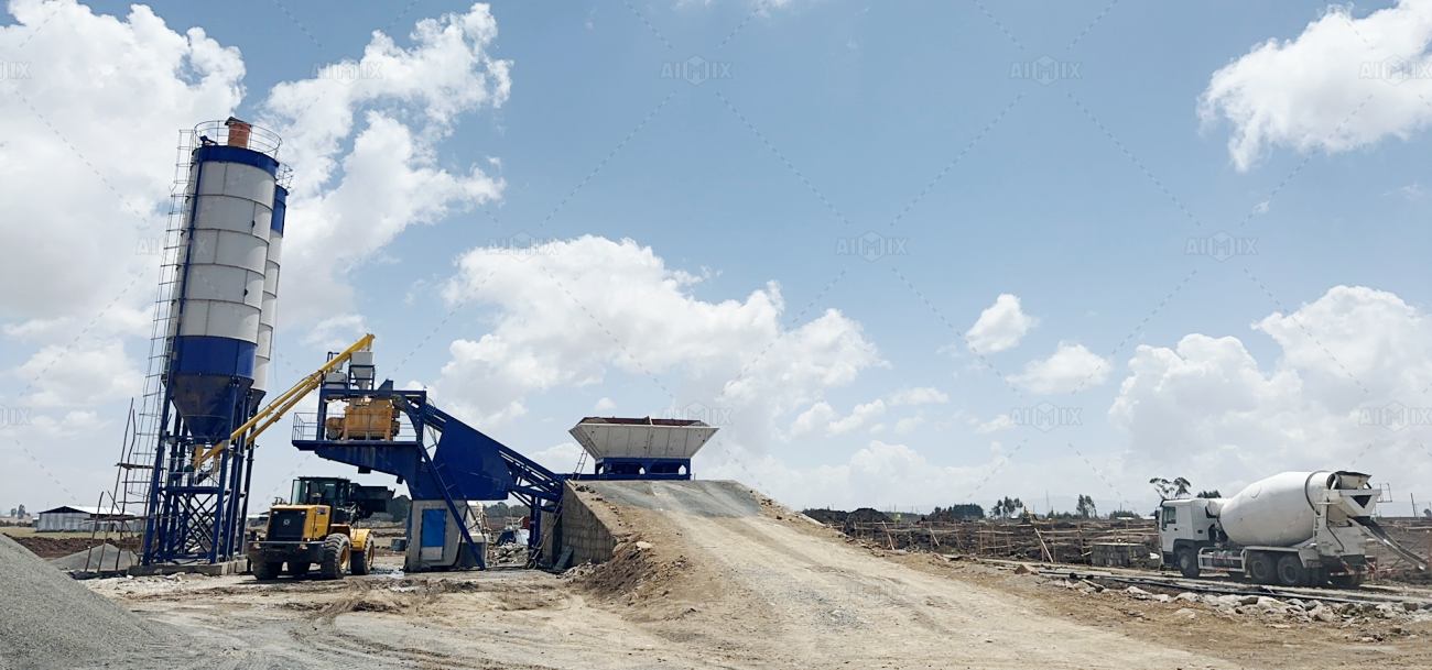 AJY60 concrete mobile plant solution customized for customer